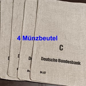 Geldsack Deutsche Bundesbank Original Münzsack Leinensack Größe C Münzbeutel must have Geschenkbeutel 4 Beutel