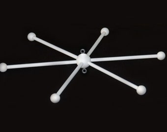 Handcrafted mobile star in white Ø approx. 20 / 25 / 30 or 35 cm as desired 7 attachment options Mobile star