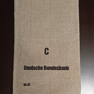 Geldsack Deutsche Bundesbank Original Münzsack Leinensack Größe C Münzbeutel must have Geschenkbeutel 1 Beutel