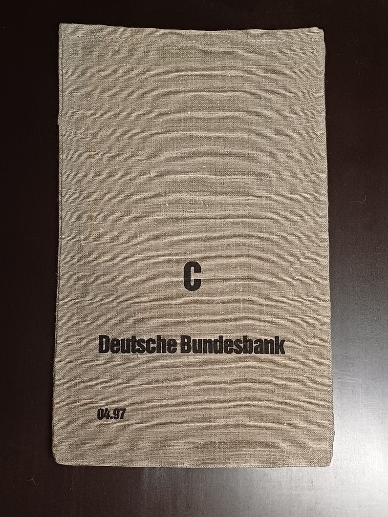 Geldsack Deutsche Bundesbank Original Münzsack Leinensack Größe C Münzbeutel must have Geschenkbeutel 1 Beutel