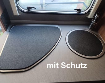 Juego de cubiertas de cristal para autocaravanas Weinsberg para placa de cocina y fregadero. Protección ideal contra arañazos en la superficie del cristal y antivibraciones.