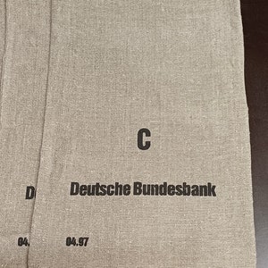 Geldsack Deutsche Bundesbank Original Münzsack Leinensack Größe C Münzbeutel must have Geschenkbeutel Bild 5