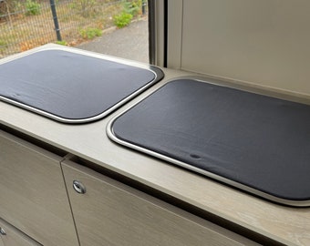CamperVan Glasplattenschutz vor Kratzer Set Gasherd und der Spüle / Glasabdeckung Wohnmobil Wohnwagen Klapperschutz Schonbezug