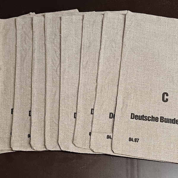 Geldsack Deutsche Bundesbank Original Münzsack Leinensack Größe C Münzbeutel must have Geschenkbeutel