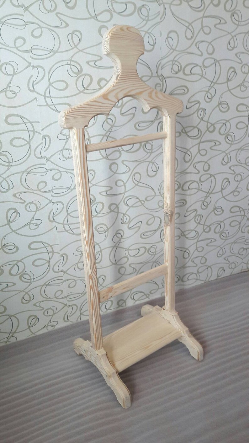 Wooden valet suit stand suit rack handmade valet modern Etsy
