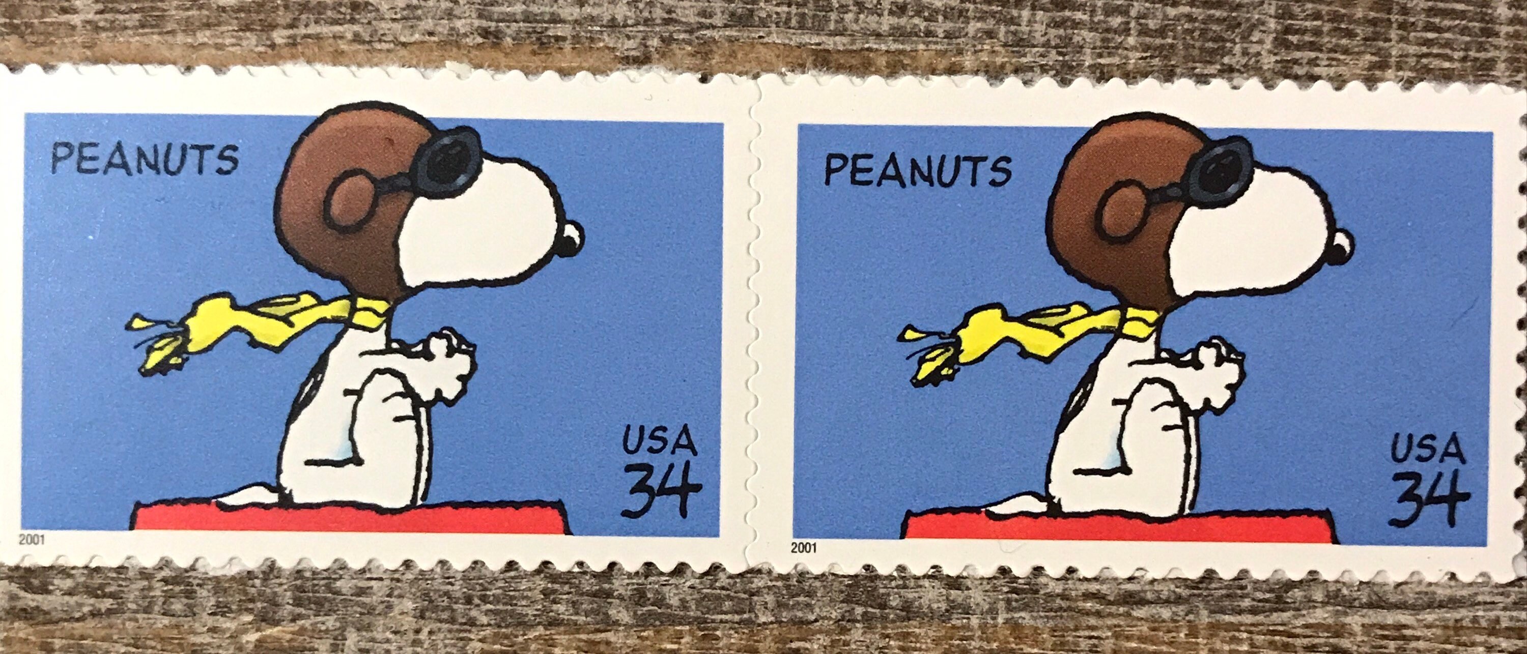 2 Snoopy Peanuts Stamps Unused Etsy