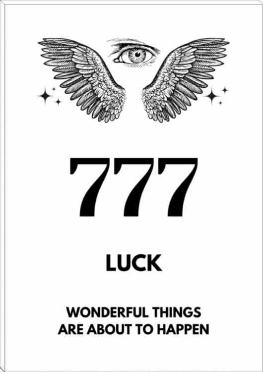 777 Angel Number, Luck Number, Instant Printable Wall Art Print ...