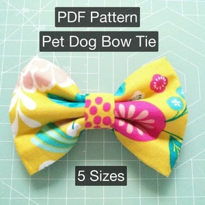 Sewing PDF Pattern Pet Dog Cat Bow Tie 5 sizes Tutorials Instant Download