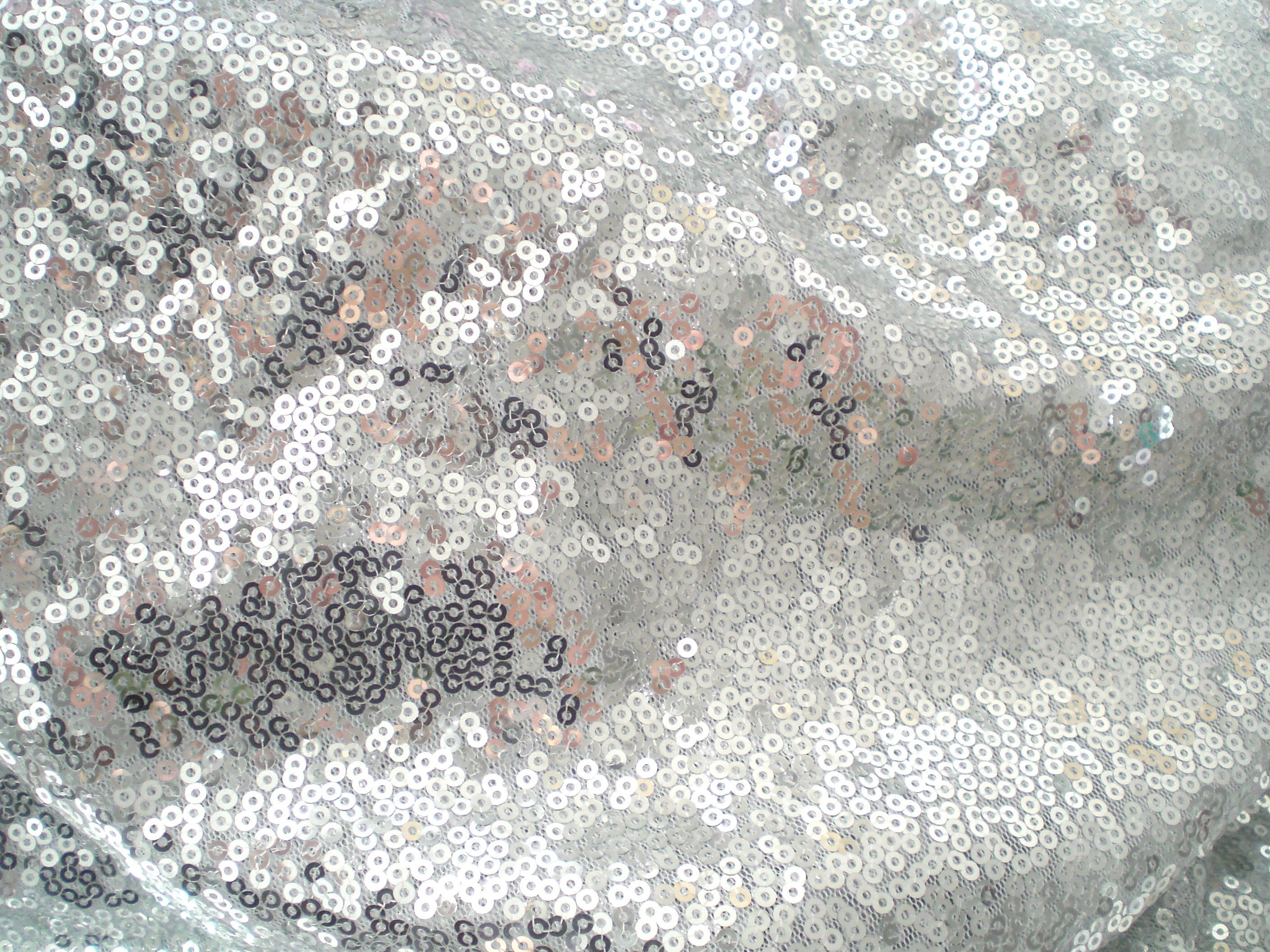 Silver Sequins Fabric Full Sequins Mesh Fabric 1/2 Meter Etsy