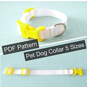 Sewing Tutorials Sewing Pattern Instructions Nylon Webbing Pet Dog Collar 5 sizes Instant Download