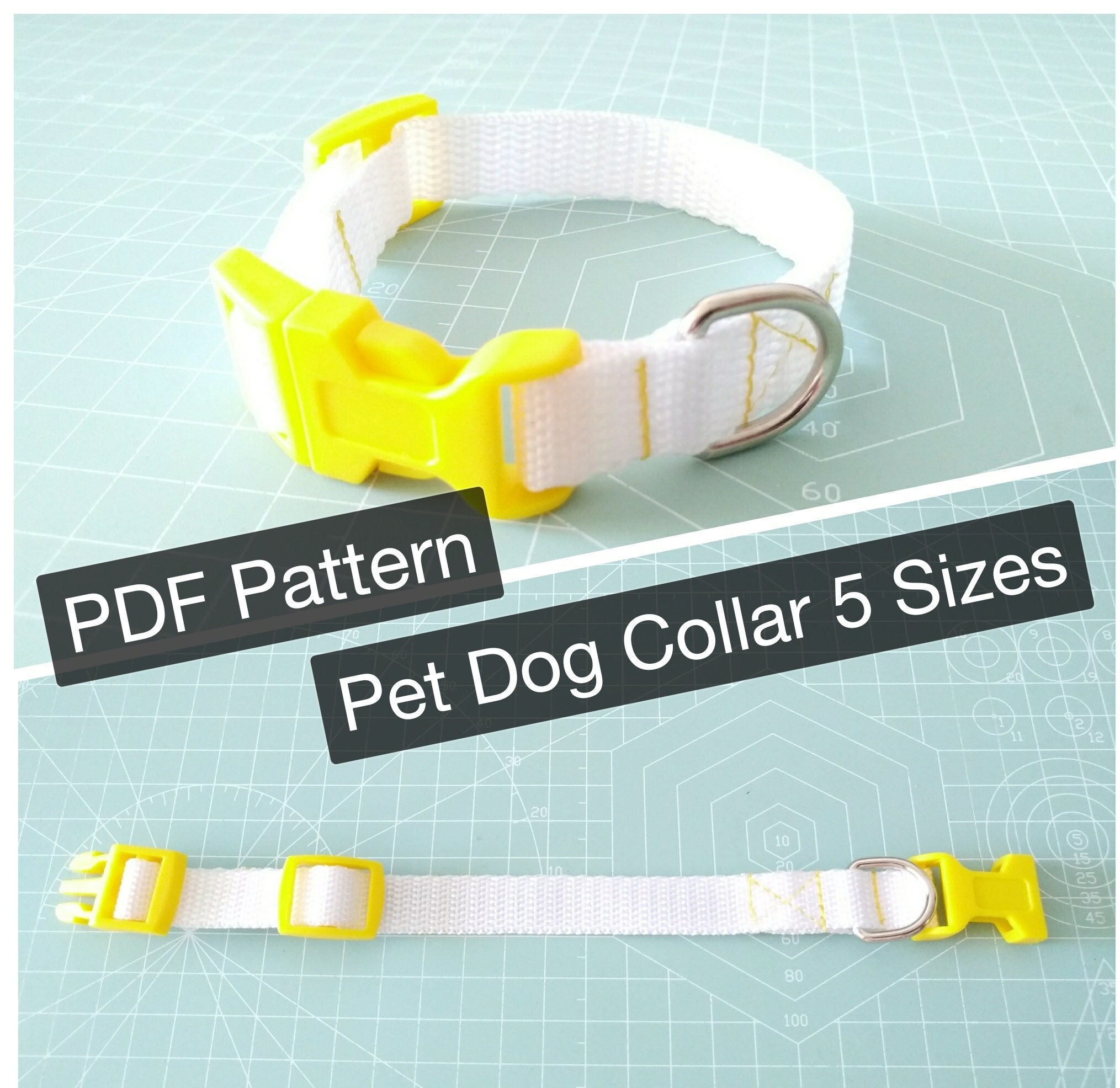 Sewing Tutorials Sewing Pattern Instructions Nylon Webbing Pet Dog Collar 5 sizes Instant Download