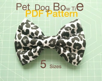 Sewing PDF Pattern Pet Dog Bow Tie 5 sizes Tutorials Instant Download