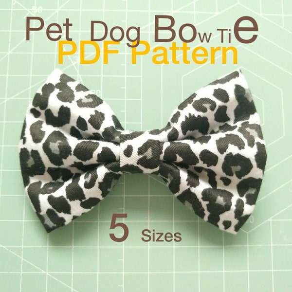 Sewing PDF Pattern Pet Dog Bow Tie 5 sizes Tutorials Instant Download