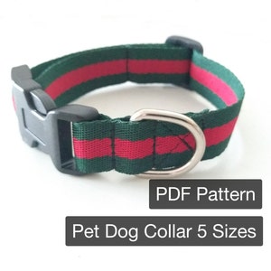 Sewing Tutorials PDF Pattern Instructions Nylon Webbing Pet Dog Collar 5 sizes Instant Download