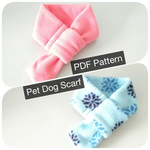 PDF Pattern Pet Dog Winter Holiday Fleece Scarf Sewing Instructions Tutorials Instant Download