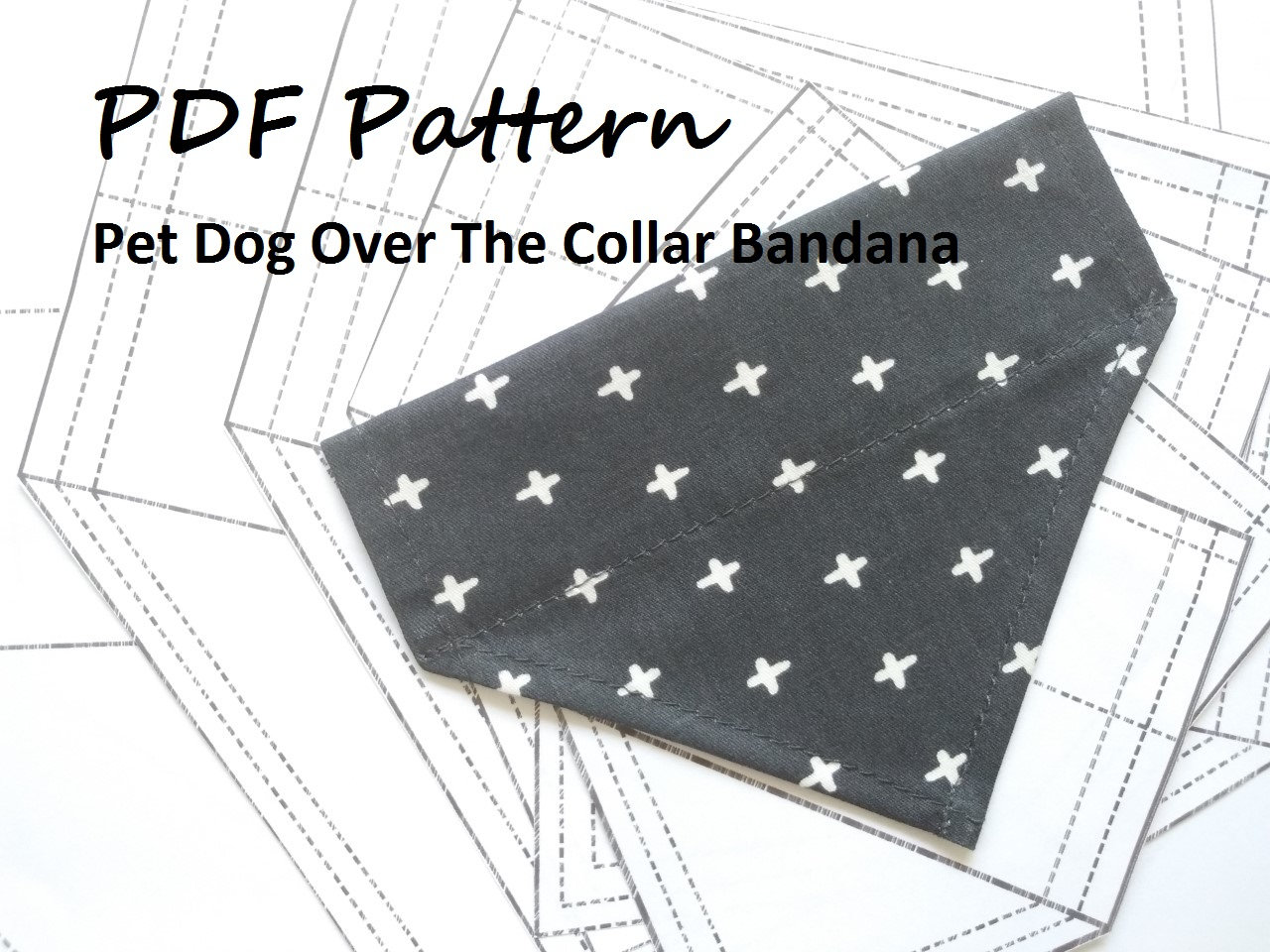 PDF Pattern Pet Dog Over the Collar Bandana 6 Sizes Tutorials - Etsy