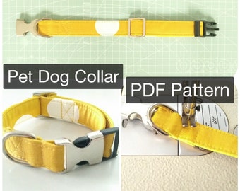 Instrucciones de patrón de costura en PDF para collar de perro (5 tamaños) Tutoriales Descarga instantánea
