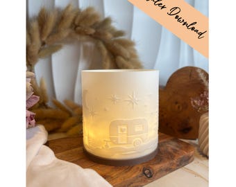 3D-printbestand - Windlight - Camping - Caravan - STL + 3MF - Decoratie
