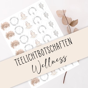 Tealight message &quot;Wellness&quot; as PDF template for candle tattoos Candles and tealights Design yourself