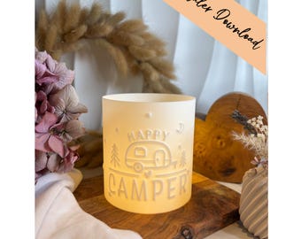 3D-printbestand - Windlight - Camping - Caravan - STL + 3MF - Decoratie