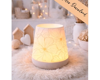 3D print file - Tealight holder - Flowers - STL + 3MF - Decoration