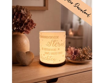 3D print file - Tealight holder - Mourning - The glow of the stars - STL + 3MF - Decoration