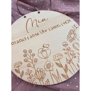Namensschild Kinderzimmer mit Tieren | Türschild Holzschild Babyzimmer Baby Junge Mädchen Personalisiert Geschenk Geburt Geburtstag Gravur