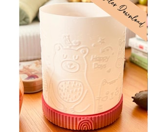 3D printing file - Night light - Animal landscape - STL + 3MF - Decoration