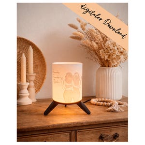 3D-utskriftsfil - Dekorativ lampa för flickvän - för LED-lampsockel - inklusive sockel - Besties - STL + 3MF - Belysning
