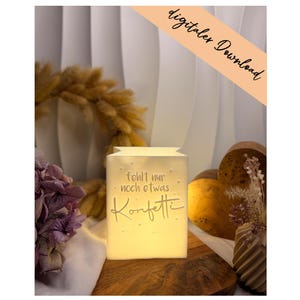 3D-utskriftsfil - värmeljushållare - papperspåse - konfetti - STL + 3MF - dekoration