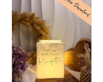 3D print file - tealight holder - paper bag - confetti - STL + 3MF - decoration