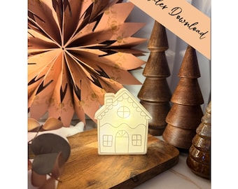 3D print file - tealight holder - gingerbread house - STL + 3MF - decoration, digital STL file 3D file, 3D print file