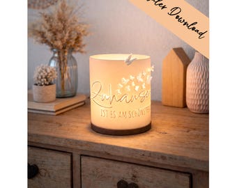 3D print file - Tealight holder - Home with 3D butterflies - STL + 3MF - Decoration