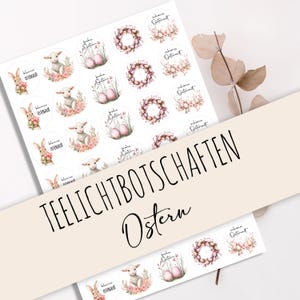 Tealight message &quot;Easter&quot; as PDF template for candle tattoos. Design your own candles and tealights.