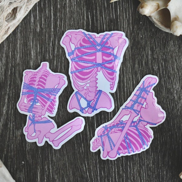 Shibari Skeleton Vinyl Bondage Sticker Set