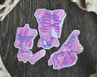 Shibari Skeleton Vinyl Bondage Sticker Set