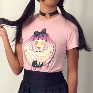 Pink Ahegao Pastel Shirt, Lewd Anime Girl