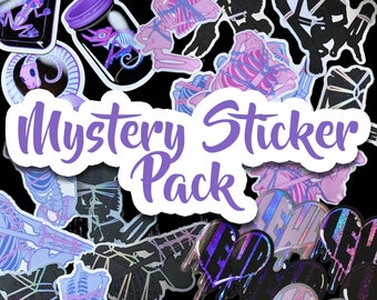 5 Mystery Sticker Pack, Stocking Stuffer, Pastel Goth, Shibari Rope, Vinyl Decal