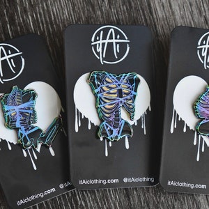 Lewd Shibari Skeleton Black Rainbow Enamel Bondage Pins All 3