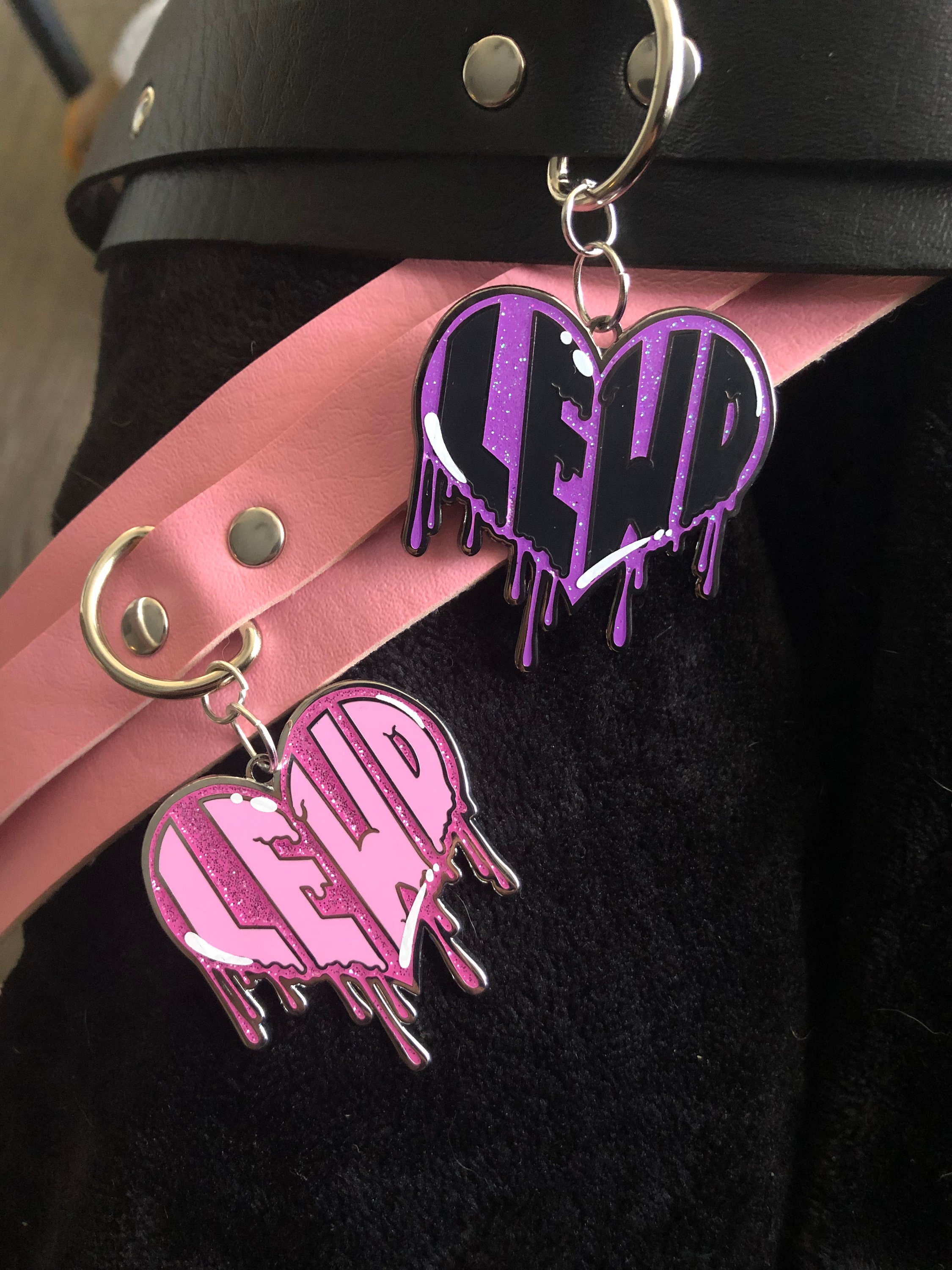 【BLACKPURPLE】25SS★ Void Ring Choker Women Girls Choker Collar Necklace Ring PU Leather Heart
