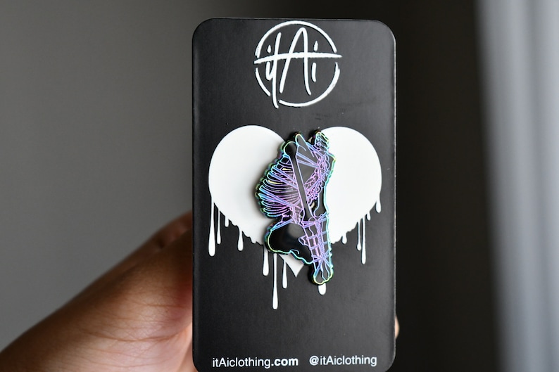 Lewd Shibari Skeleton Black Rainbow Enamel Bondage Pins image 4