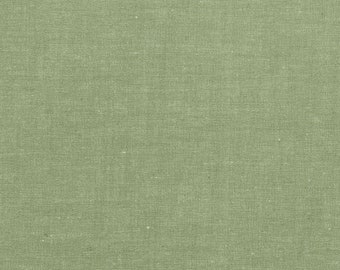 Cotton fabric Chambray mottled plain, light green