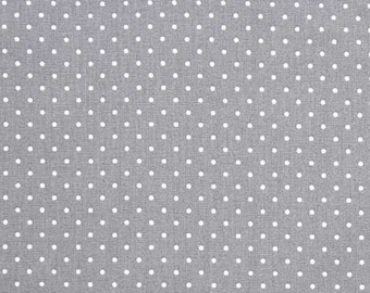 Cotton fabric small dots Petite Dots, white grey