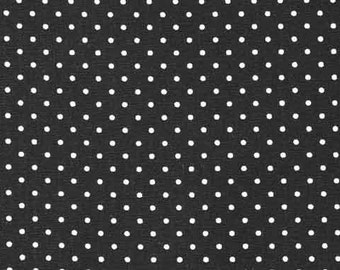 Baumwollstoff kleine Punkte Petite Dots, weiß schwarz