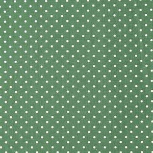 Baumwollstoff kleine Punkte Petite Dots, weiß dunkelgrün