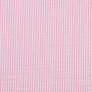 Seersucker Stoff Streifen 2 mm breit Blusenstoff, rosa weiß