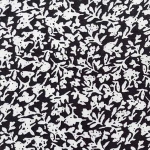 Viskosestoff Blümchen Allover kleingemustert Blusenstoff, weiß schwarz