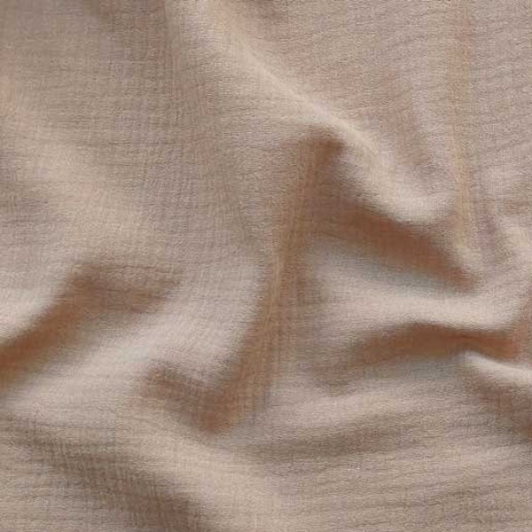 Tissu mousseline Double Gaze uni, camel