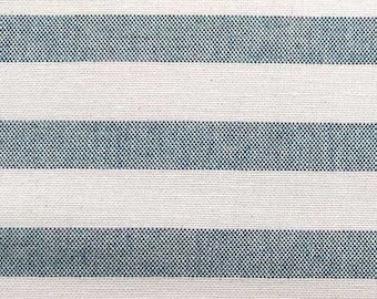 Dekostoff Streifen 1,8 cm Baumwollstoff, petrolblau weiß