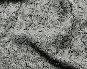 Knitted fabric cable pattern, army green